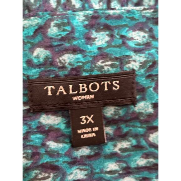 Talbot blue top size 3 extra large, flowy, mature, versatile, office, vacation - Picture 4 of 5